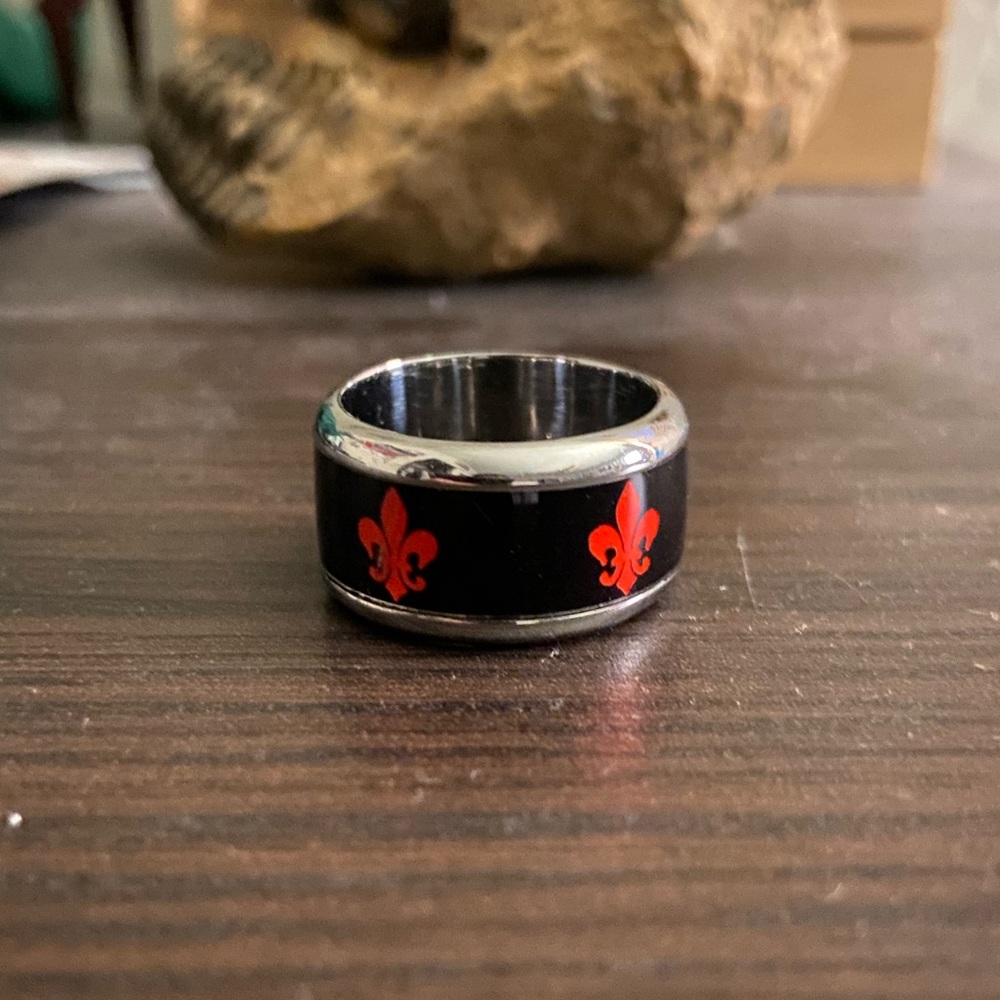 Size 9 Stainless Steel Fleur-de-lis/Webelo Ring